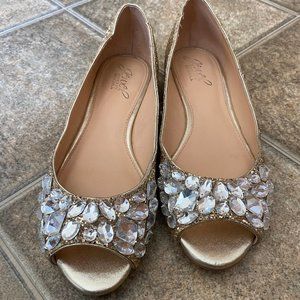 Badgley Mischka Jewel Peep-Toe Flats